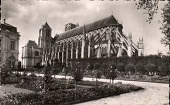Bourges CPA the cathedral Seen of the garden of the archbishop's palace
