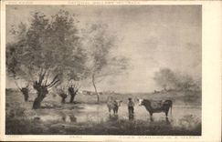 National Gallery Millbak Corot Cows standing in has marsh