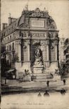 Paris CPA das Brunnen Saint Michel
