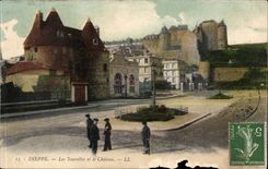 Dieppe CPA Drehkopfe und das Schloss