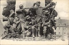 Low Mans CPA reliefs of the monument of Chanzy the attack (militaria soldiers)