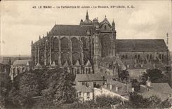 Mans CPA the cathedral St Julien the rosette