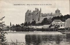 Solesmes CPA Old abbey of the Benedictines Seen of the water fall