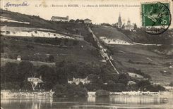 Surroundings of Rouen CPA the slope of Bonsecours and the funicular