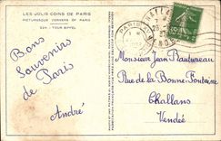 Paris 7 - Eiffel Tower - pretty corners of Paris CPA