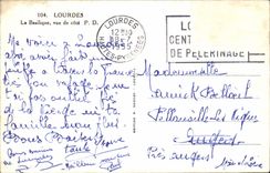Lourdes - the Basilica seen of dimension P D 1955 - CPA