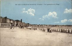 Sables d'Olonne - View of the Beach - CPA