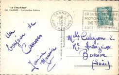 Cannes - Public gardens CPA