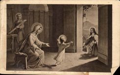 Co Therese of the Jesus Child throwing of the flowers under the steps allegorical picture off inner life CPA