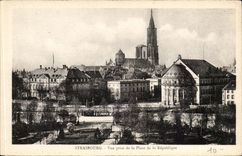 Strasbourg - Strassburg - Seen from of the Place of the Republic - CPA