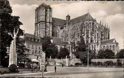 Mans - Monument of Wilbur Wright and the Cathedral St Julien - CPA