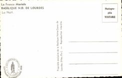 Lourdes - Mariale France - Basilica Our lady of Lourdes - the Night - CPA