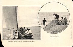 Fantasy - Children - Edouard Colony - Walks in Sea - Fort has Sable CPA