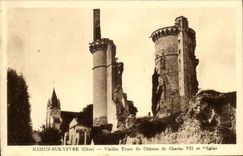 Mehun on Yevre CPA Old towers of the castle of Charles VII and the church
