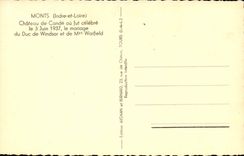 Schloss der Einfassungs-CPA der Spindelverbindung Windsor des 3 Juni 1937 und der Mrs Warfield