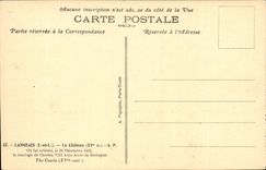 Langeais - Jahrhundert des Schlosses XV oder war die Verbindung von Charles VIII mit Anne von Bretagne beruhmt - CPA