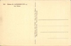 Schloss von Langeais - Ruinen - CPA