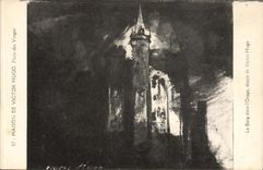Paris - 3 - House of Victor Hugo Places of Vosages - Burg in the Storm - drawing of Victor Hugo - CPA