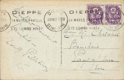 Dieppe CPA the casino and the beach (tennis)