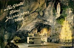 Lourdes MODERN CARD the miraculous cave