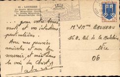 Lourdes MODERN CARD the miraculous cave