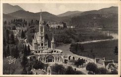 Lourdes CPA the basilica seen of the cahteau extremely
