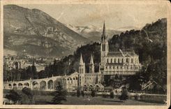 Lourdes CPA the basilica and the peak of Jer
