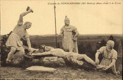 Martyrdom of Pontchateau CPA Jesus nails with the cross