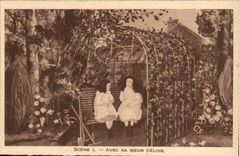 Lisieux - Szene 3 - mit seiner/Schwester Celine - Diorama des Therese-Heiligen des Jesus-Kindes - CPA