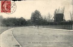 Bois de Boulogne Paris-16 - Strasse und Muhle von Lonchamps - CPA