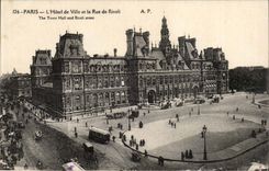 Paris 1 - Das Rathaus und die Strasse von Rivoli - CPA