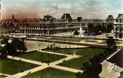 Paris - 1 - Ansicht uber den Ort des Karussells und des Gaumens des Louvre - CPA