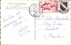 Paris - 1 - Ansicht uber den Ort des Karussells und des Gaumens des Louvre - CPA