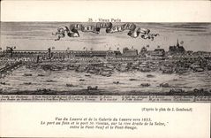 Paris - 1 - Louvre Vieux Paris Vue von offnet sich und die Galerie uber 1653 der Hafen mit dem Heu - CPA