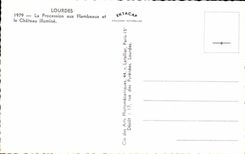 Lourdes - the Procession with the Torches and the Castles Illuminate - CPA