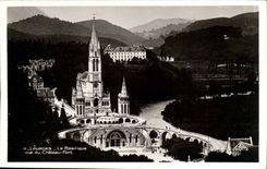 Lourdes - the Basilica - Sight of Castle Fort - CPA