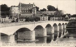 Amboise - die Brucke auf dem Loire und dem Schloss - CPA