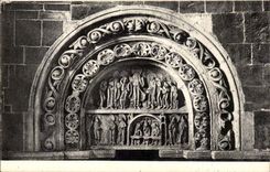 Vezelay CPA Basilica of the Madeleine Tympanum and archivolt of the left door of Narthex