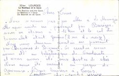 Lourdes MODERN CARD the basilica and Gave