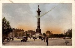 Paris CPA the place of the Bastille and the column of July