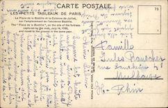 Paris CPA der Ort der Bastille und die Spalte von Juli