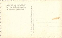 Paris CPA Bridge Alexandre III and esplanade of Invalides