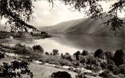 Aix les Bains CPA the lake of Le Bourget and the tooth of the cat