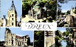 Holy Dreux MODERN CARD Church Pierre Old Belfry eveche Covered way Blaise