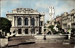 Montpellier CPA Le theatre et la fontaine des trois Graces (Etienne d'Antoine 1776)