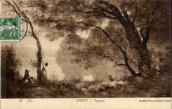 CPA Corot Landschaftsmuseum des Louvre Paris