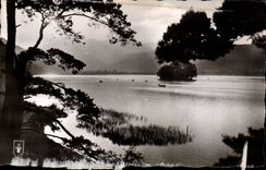 Auvergne MODERN CARD To lay down sun on the lake Chambon