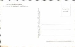 Auvergne MODERN CARD To lay down sun on the lake Chambon