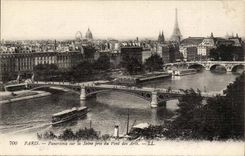 Panorama Paris-CPA auf dem Seine genommen von der Brucke von Kunsten