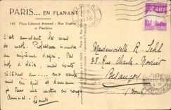 Paris CPA Places Edmon Rostand Rue Soufflot and the Pantheon